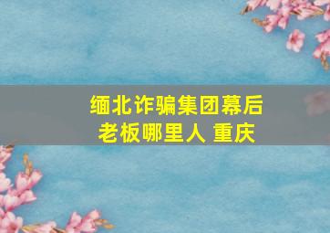 缅北诈骗集团幕后老板哪里人 重庆